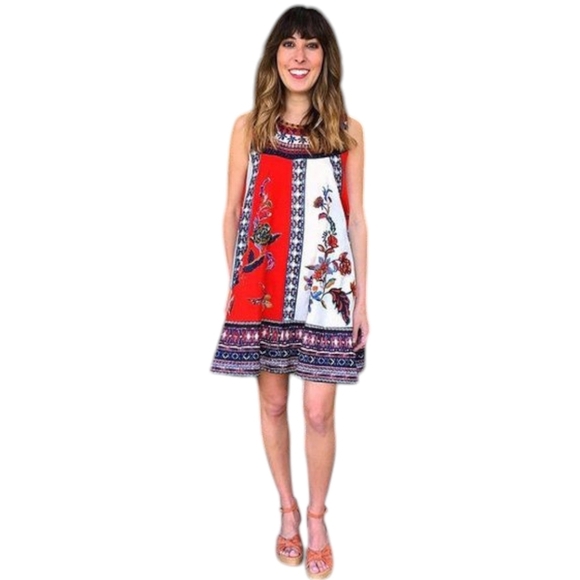 Anthropologie Cirque Swing Dress Knee Length Orange - Picture 1 of 11